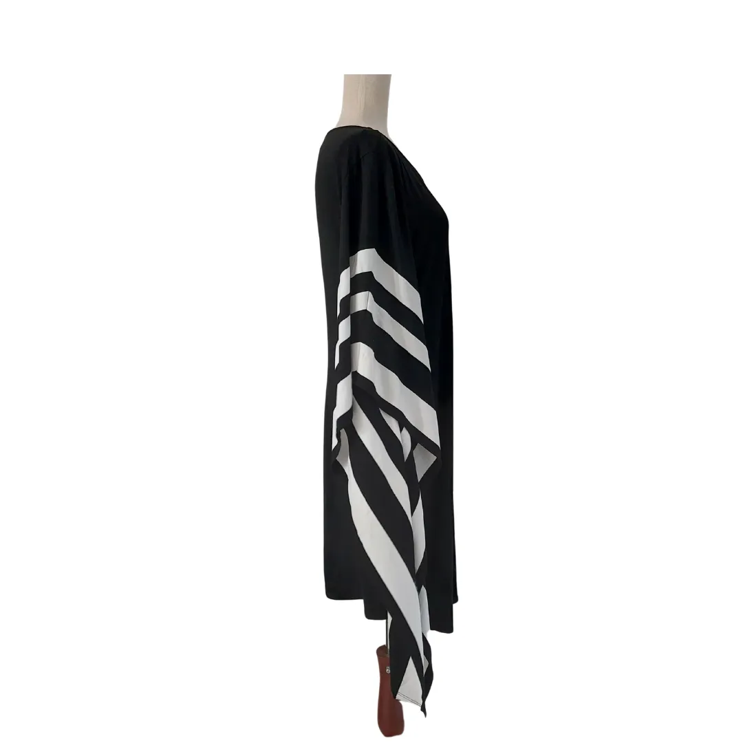 Live Unlimited Black and White Long Poncho Top | Brand New |