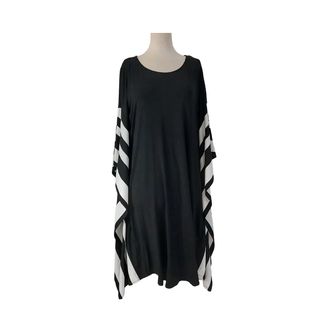 Live Unlimited Black and White Long Poncho Top | Brand New |