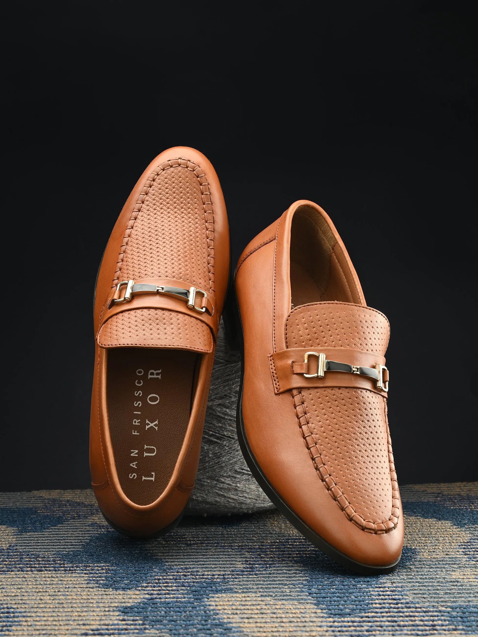 Metro Tan Buckle Slip-Ons