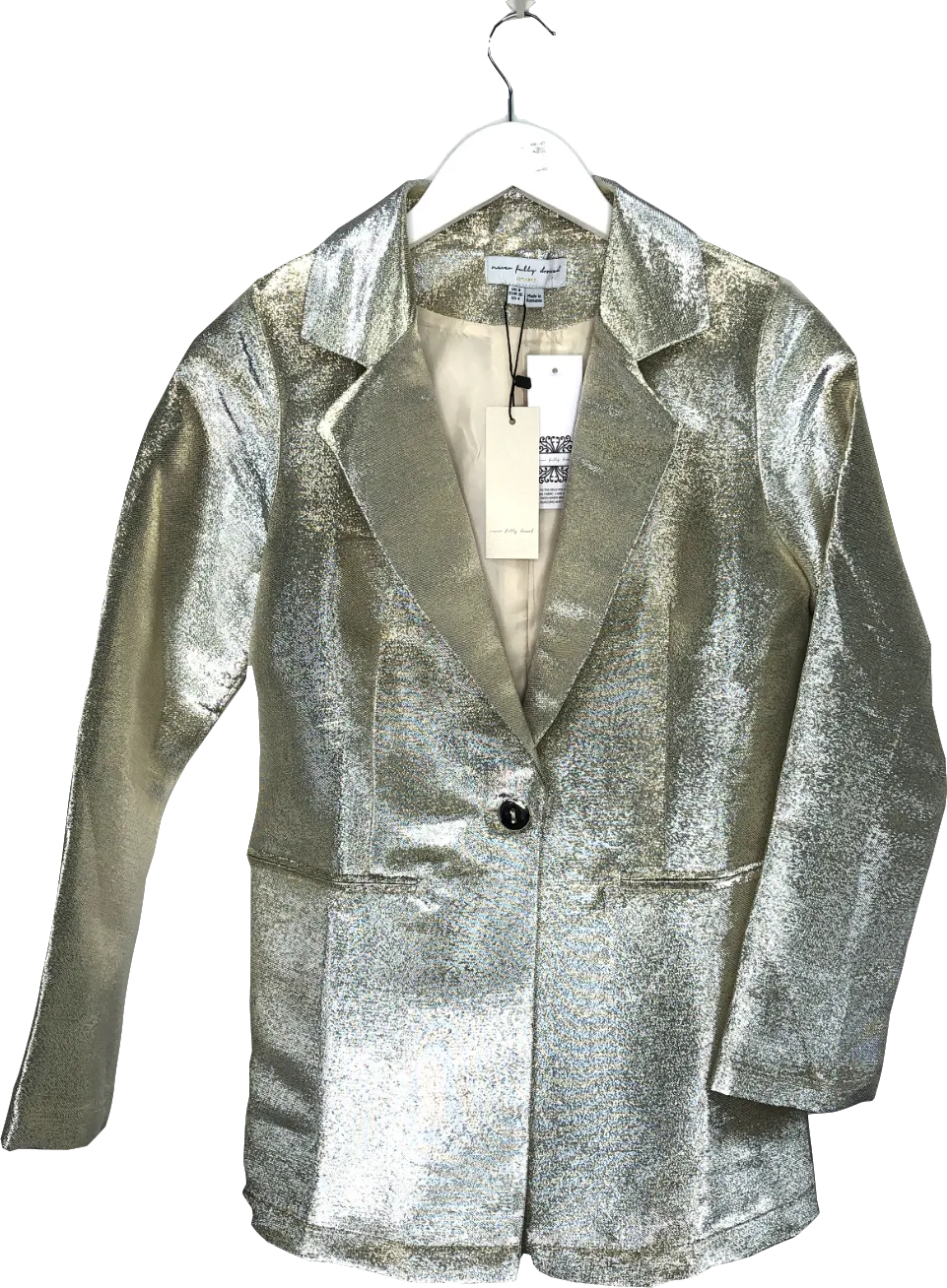 Never Fully Dressed Metallic Silver 22 Blazer UK 8