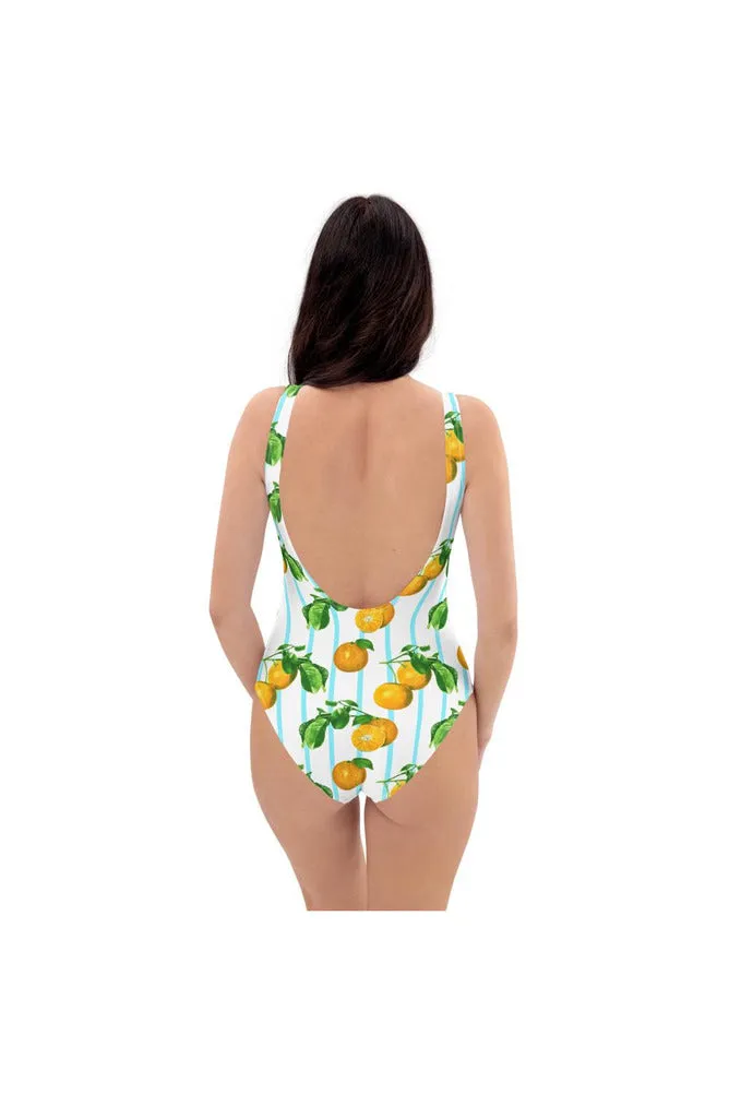 Orange Print One-Piece Swimsuit