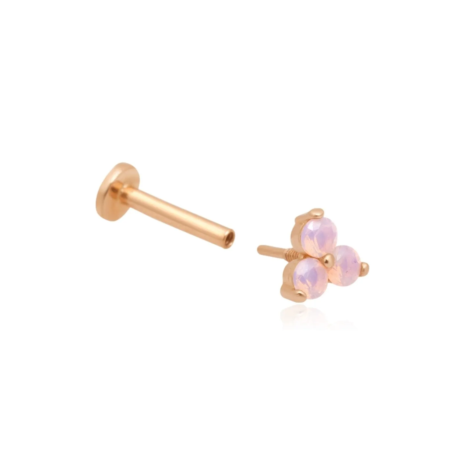 Pink Opal Trinity Cluster Flat Back Earring