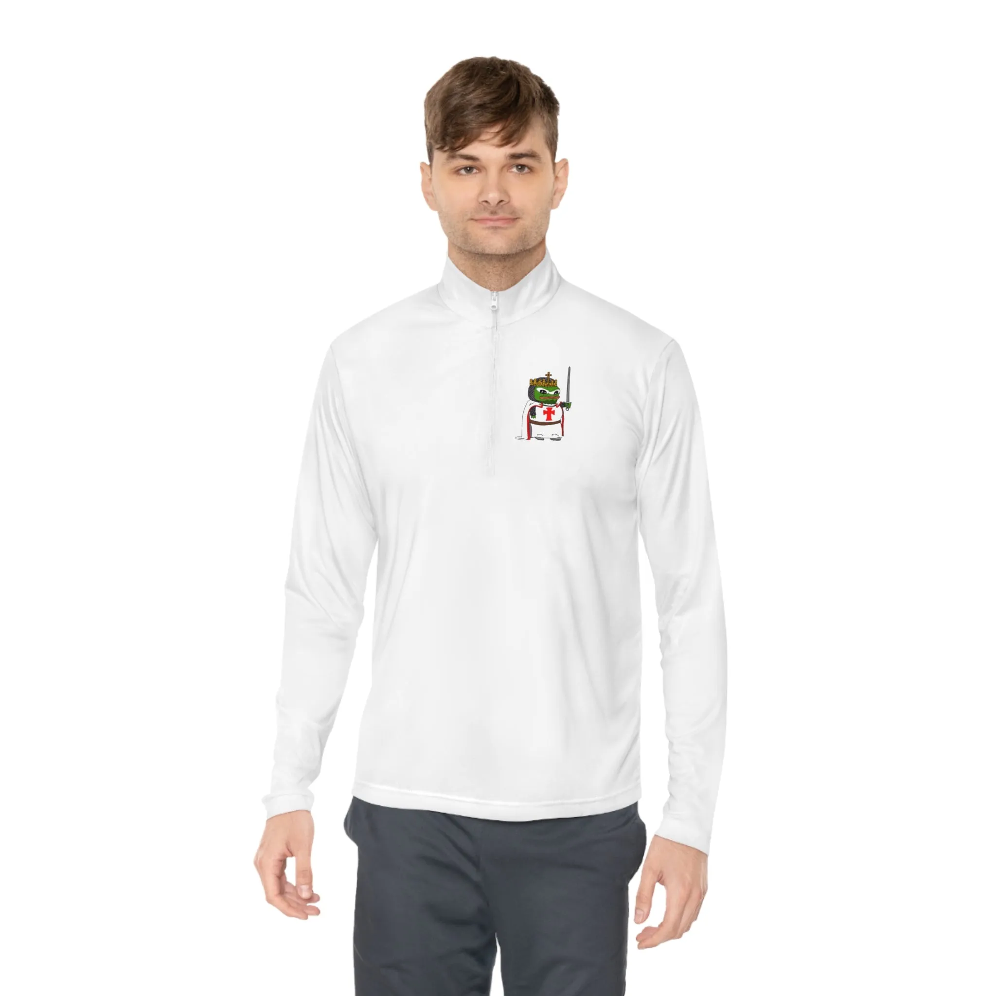 "Toadally Crusadin" Rare Pepe Quarter-Zip Pullover