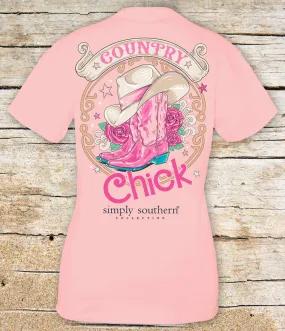 Simply Southern 'Country Chick' Cowboy Hat & Boots Tee