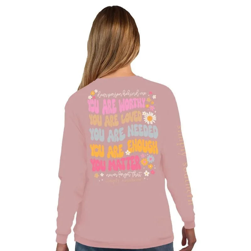 Simply Southern Long Sleeve Shirt - Retro Daisy Design with Inspirational Message