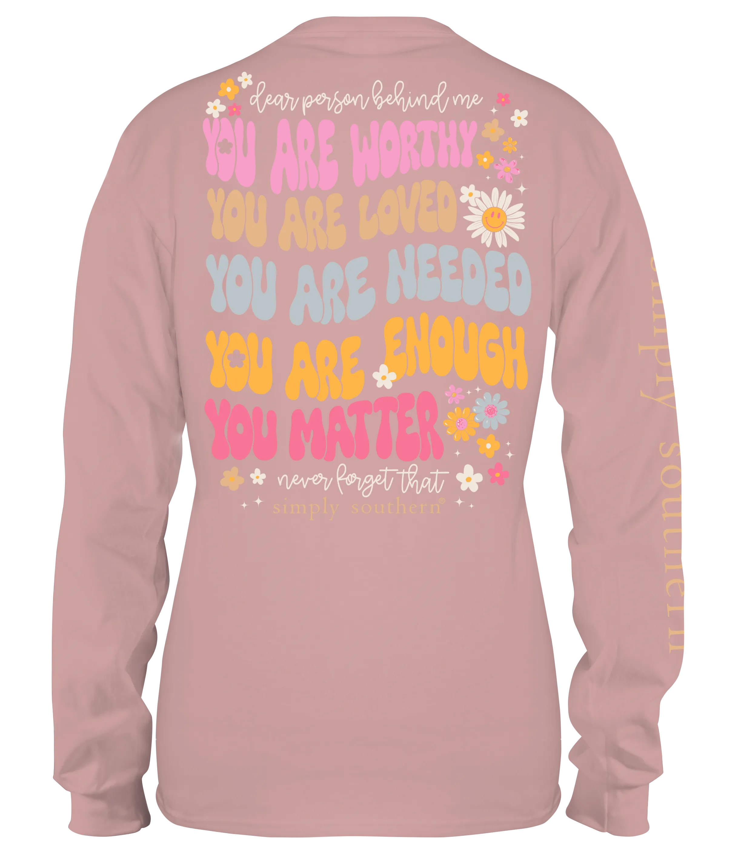 Simply Southern Long Sleeve Shirt - Retro Daisy Design with Inspirational Message