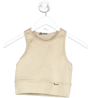 Stronger Beige Eclipse Crop Top UK S