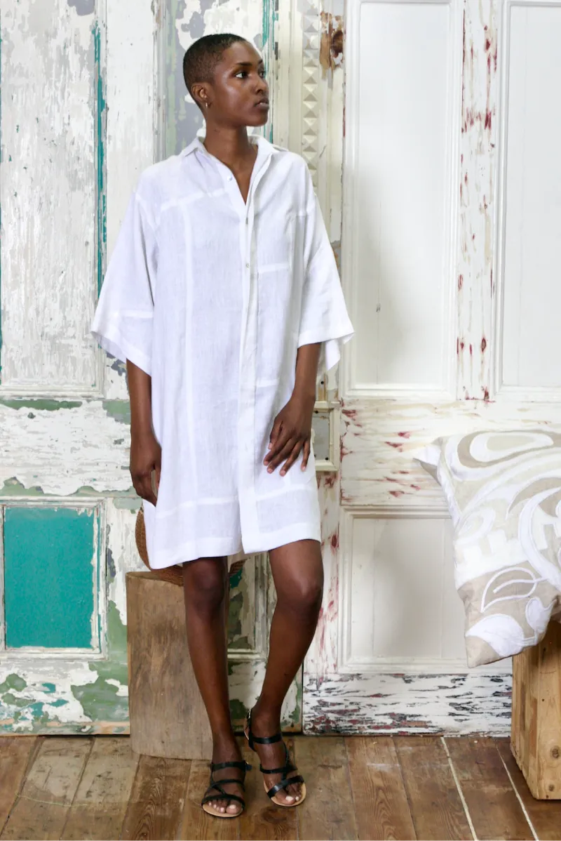 THE CLOTH Rae Baltic Linen Shirt Dress