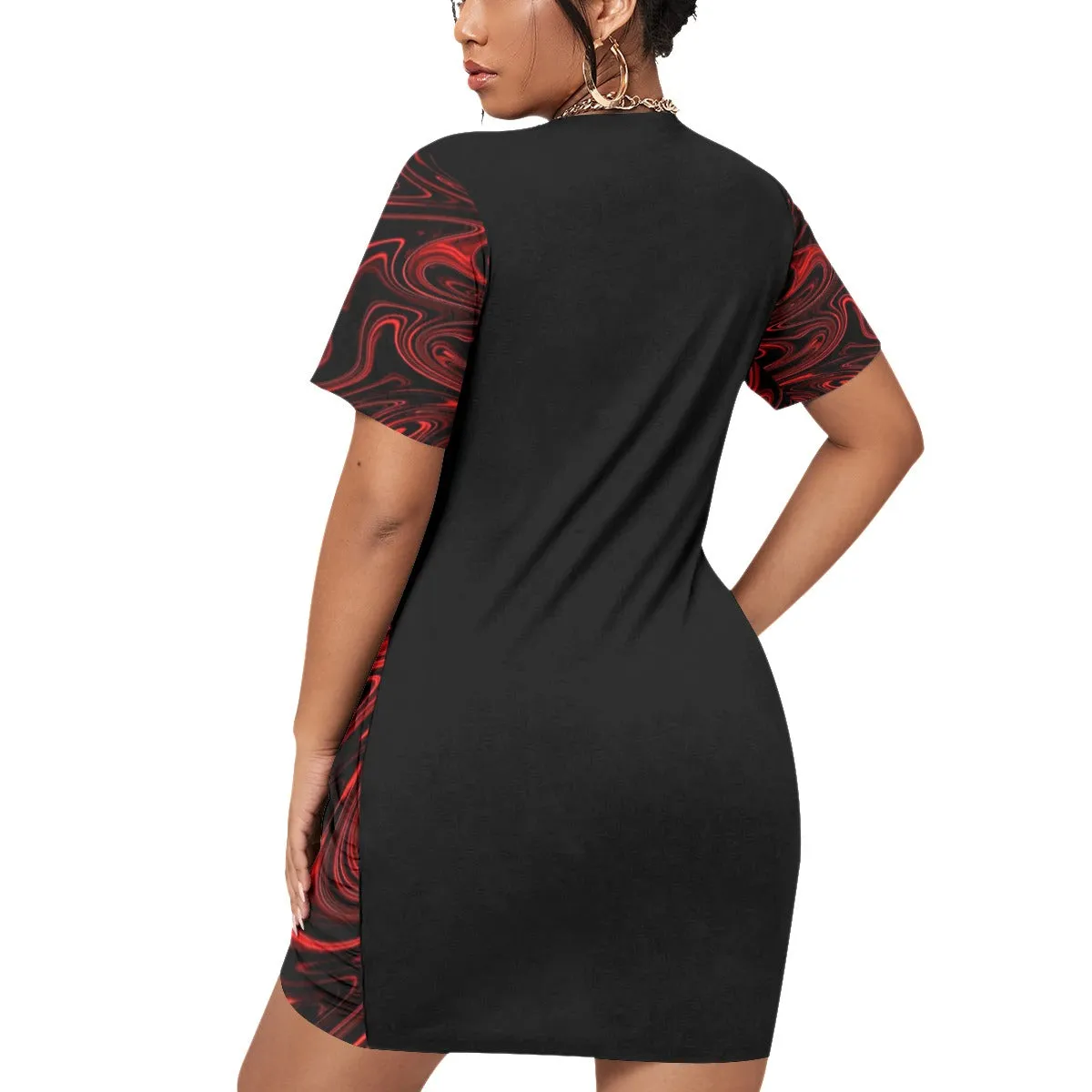 TRP Maze 01-01 Designer Stacked Hem Plus Size Mini Dress