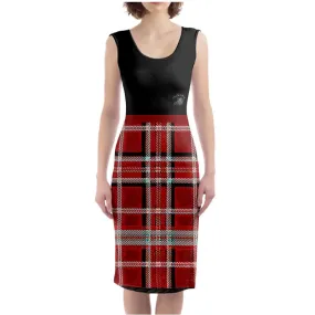 TRP Twisted Patterns 06: Digital Plaid 01-05A Designer Bodycon Midi Dress