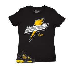 Womens Yellow Thunder 4 Shirt - Greatness - Black