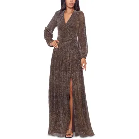 Xscape Womens Metallic Long Evening Dress