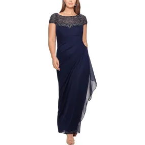 Xscape Womens Plus Embellished Embroidered Evening Dress