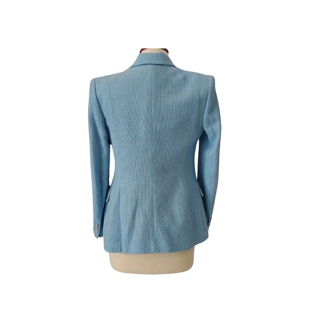 ZARA Blue Tweed Three Button Blazer | Pre loved |